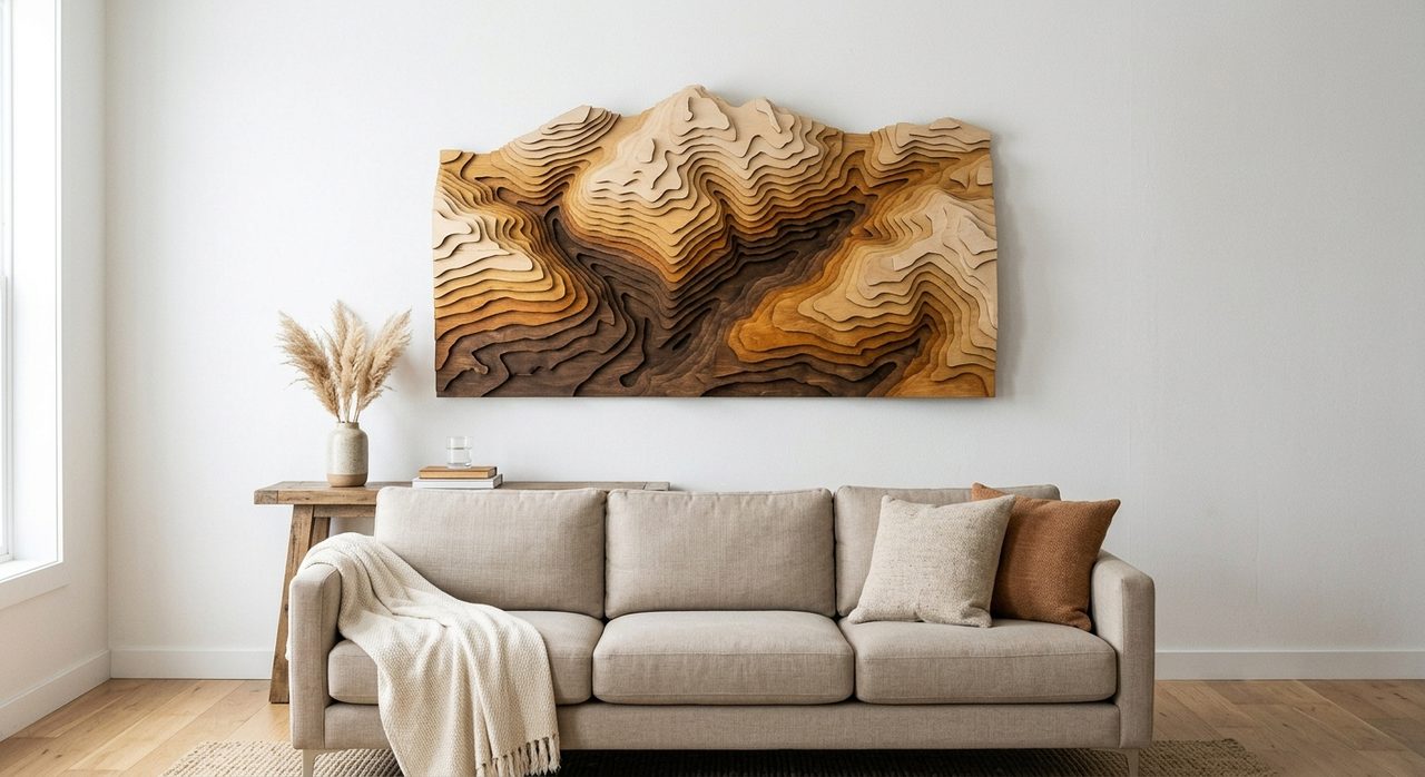 Topographic Mountain Wall Piece